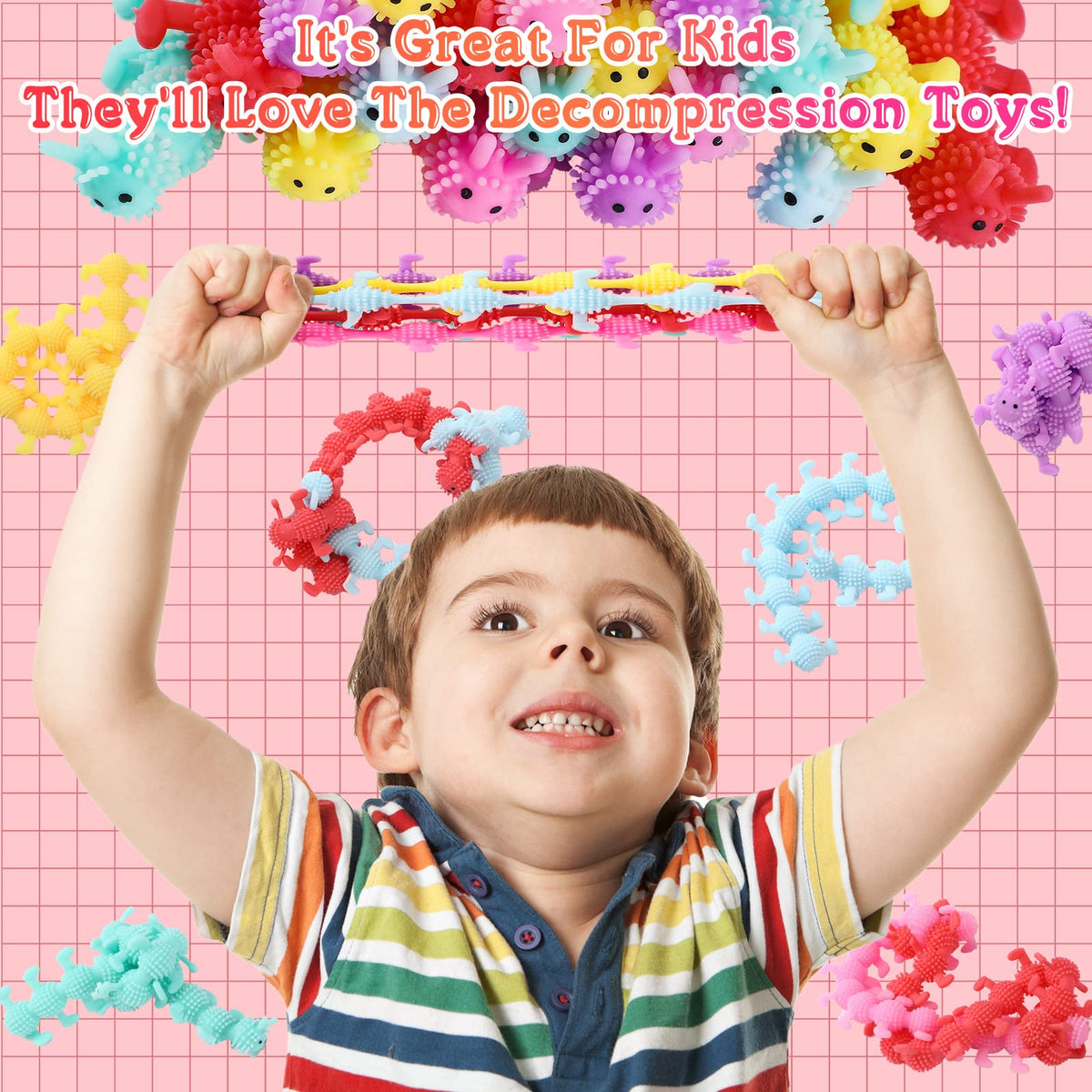 Chivao worm-stretchy-toy color variety encourages sharing and social play.