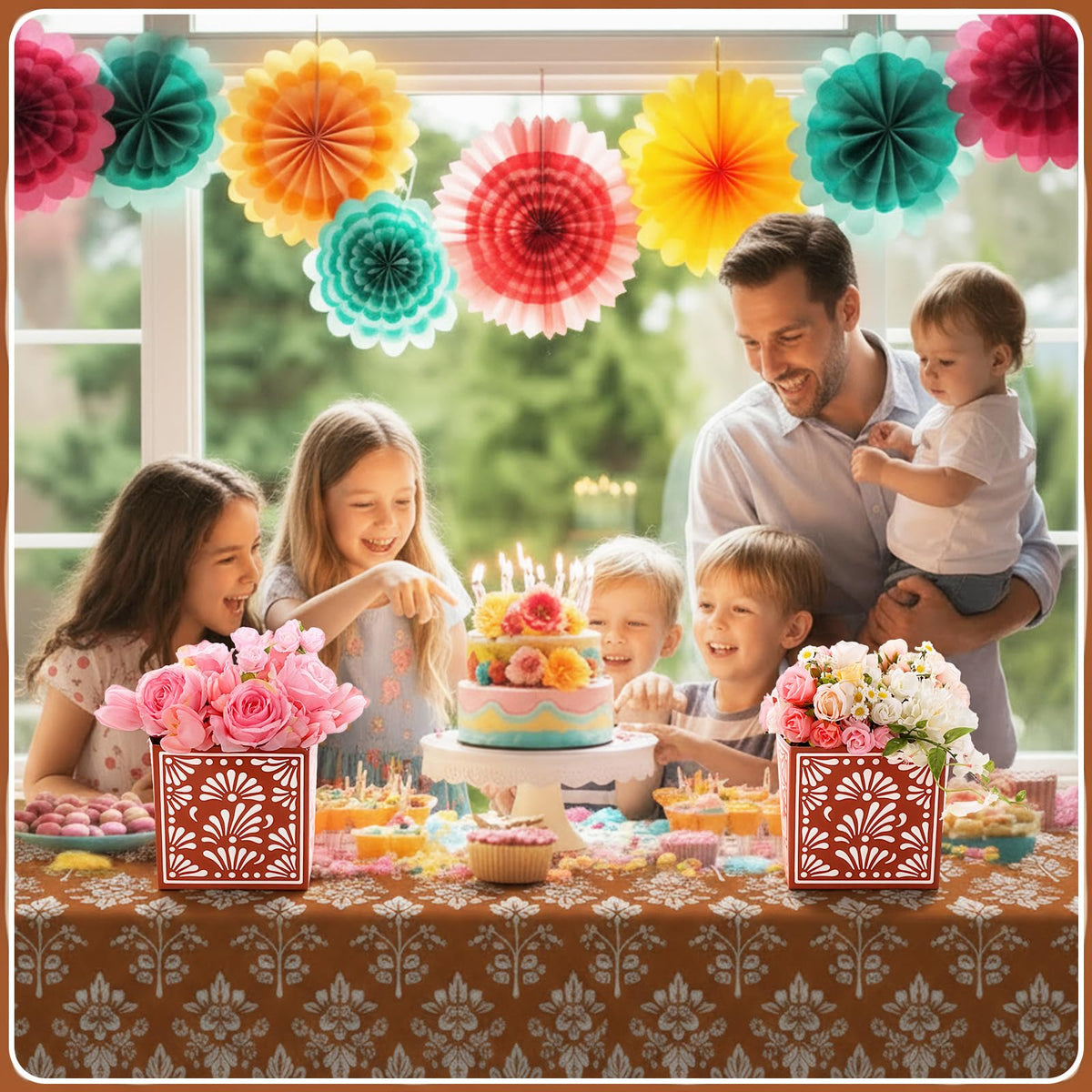 Chivertion 7x7 inch centerpiece fits classic dining table displays