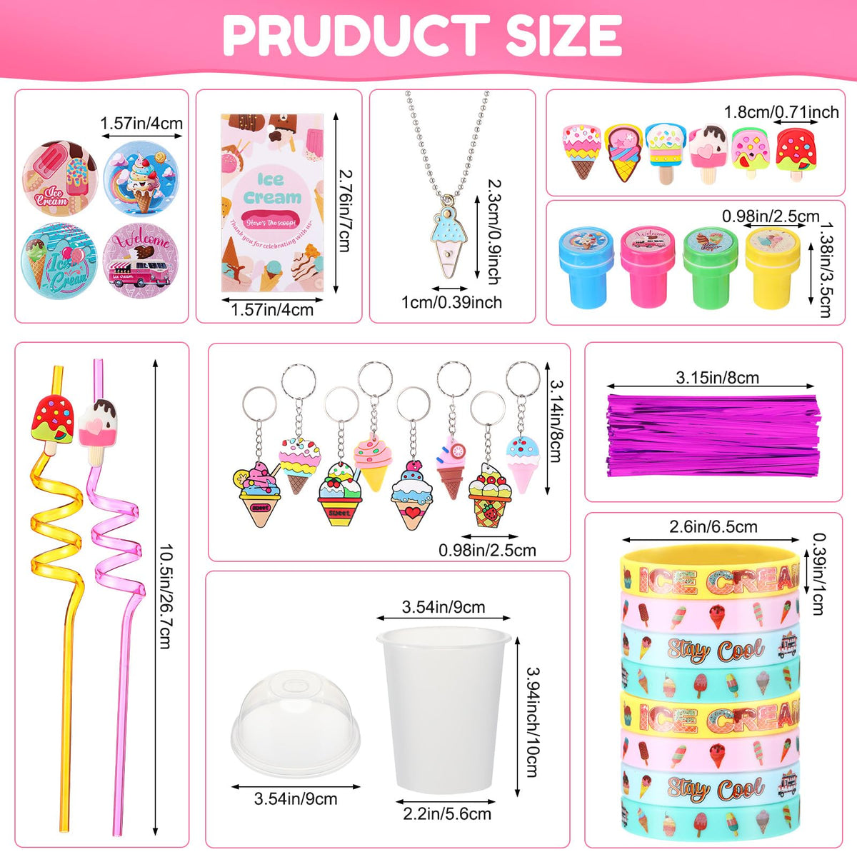 Chivertion ice cream silicone ring, cute accessory for party favors