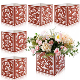 Chivertion Mexican flower boxes centerpiece on a festive dining table for Cinco de Mayo