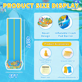 CHNENOMME double-lane slide with bodyboards promotes shared, safe water play