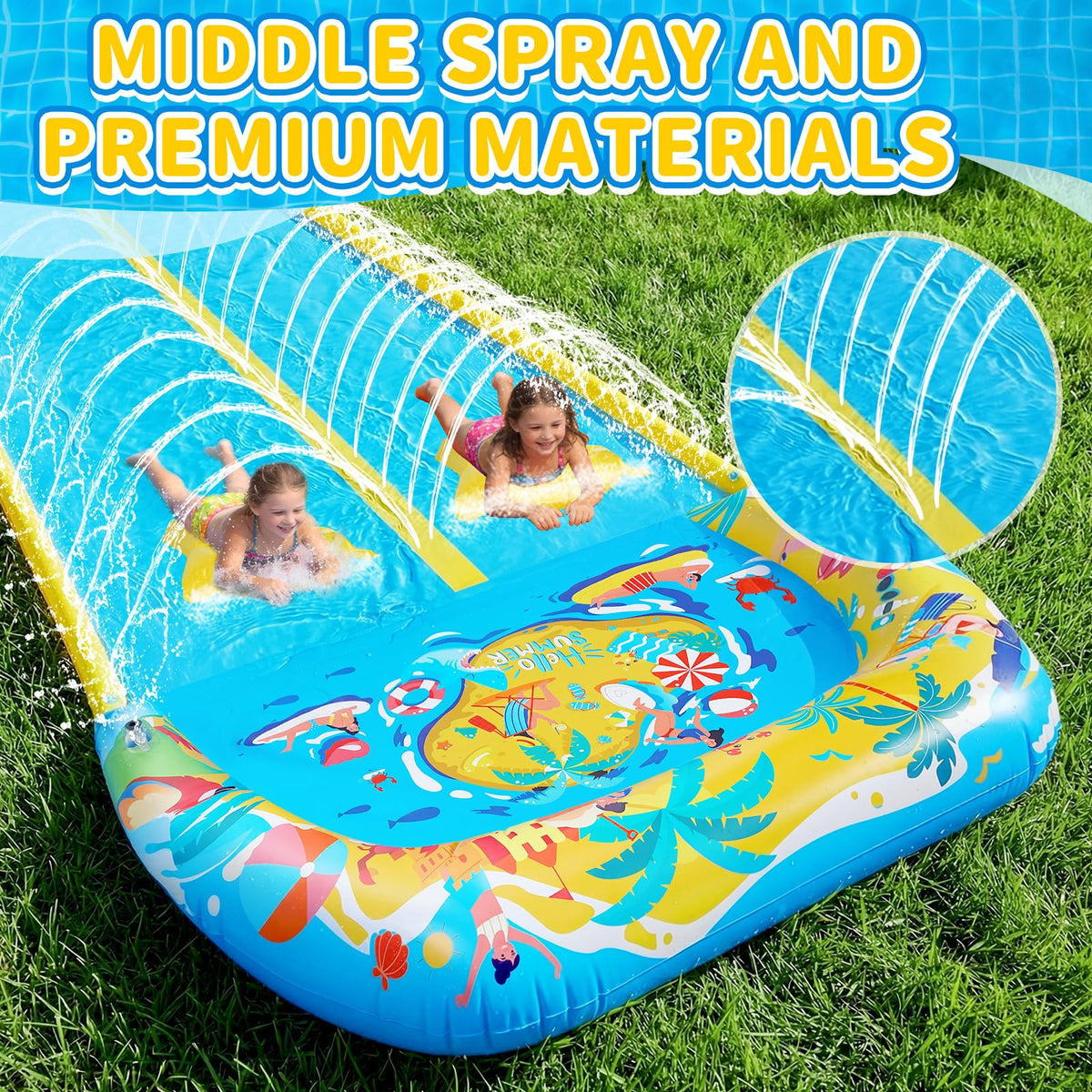 CHNENOMME heavy-duty PVC slide for durable backyard entertainment