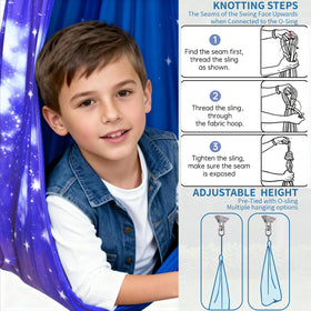 CHNPU Sensory Swing with Double Layer Fabric reduces sag and improves comfort.