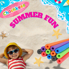 Chochkees blue dual-tone pool noodle provides lightweight flotation for water play