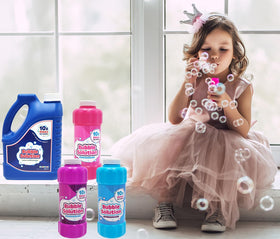 Chochkees bubble solution label closeup highlighting non-toxic formula for kids