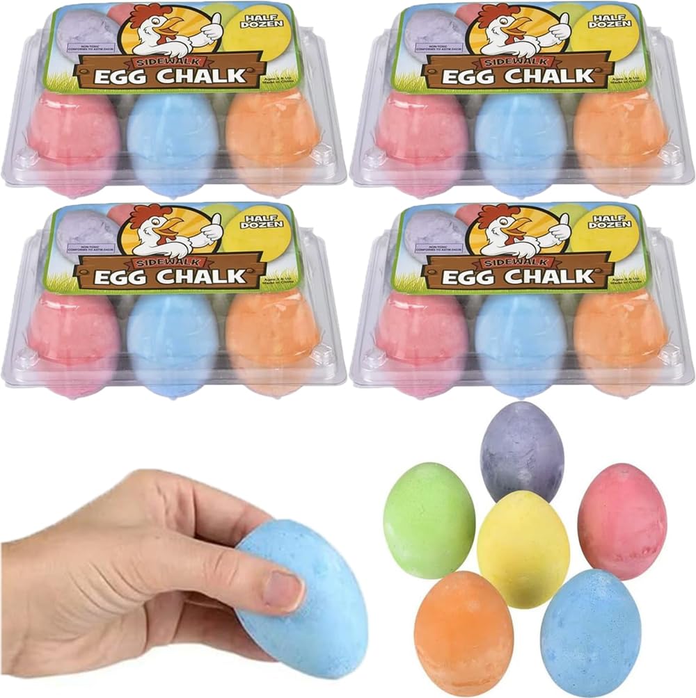 Chochkees Easter egg chalk six colors for kids' handheld outdoor art