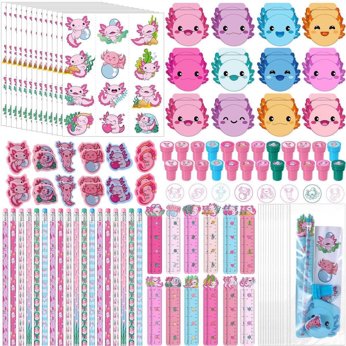 Cholemy axolotl stampers set for classroom crafts and rewards.