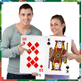 Cholemy giant cards arranged on table for party decor and demonstrations