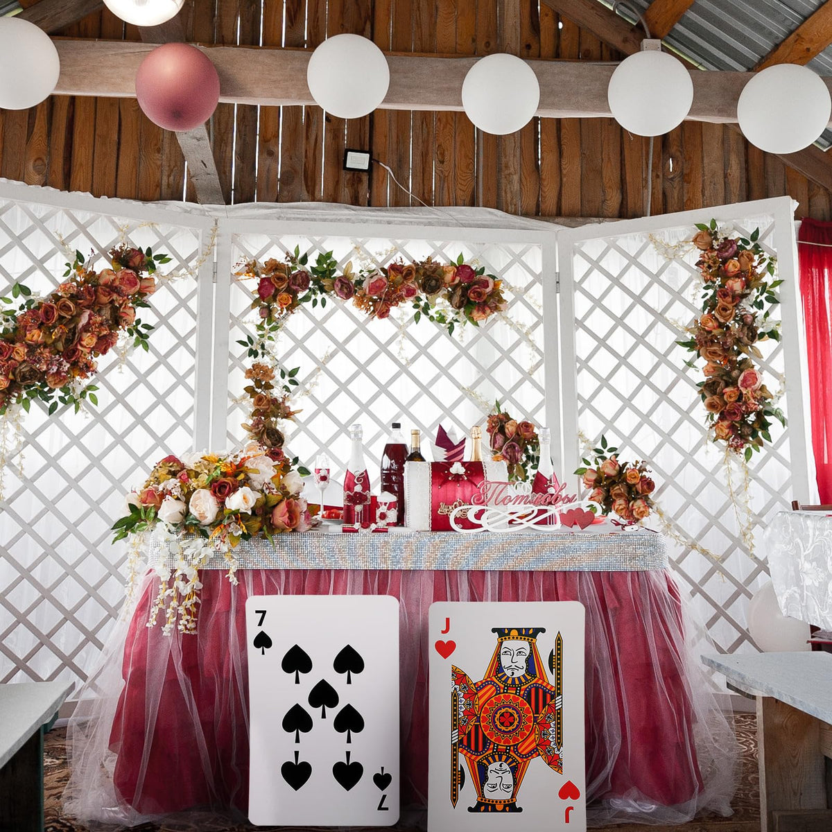 Cholemy jumbo cards used as vibrant party decor at a gathering
