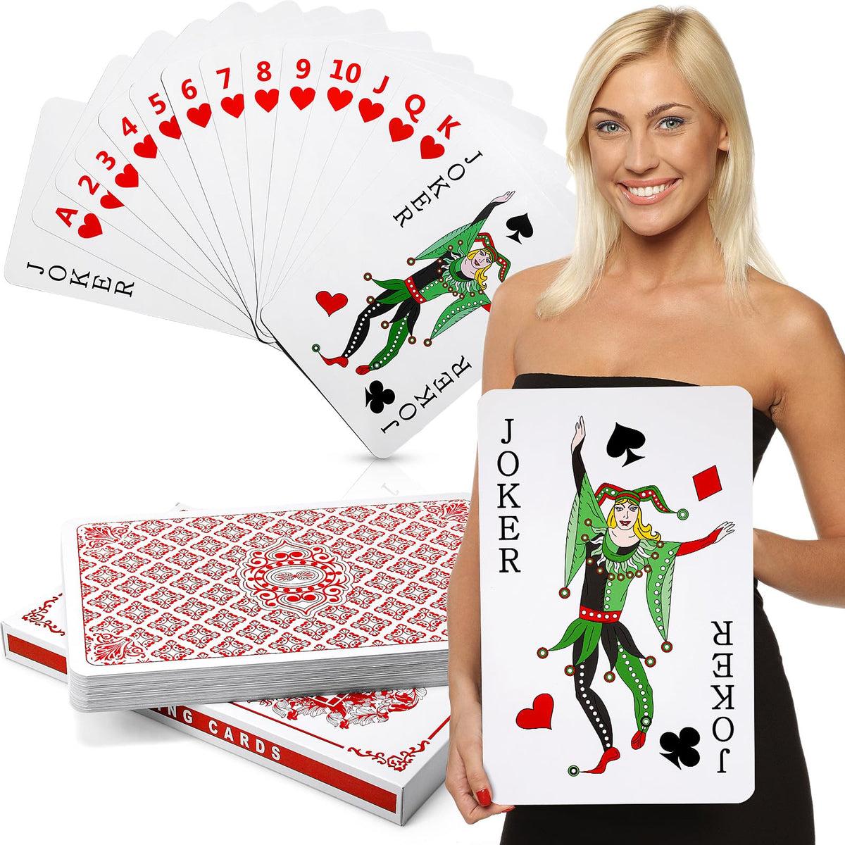 Cholemy jumbo playing cards 11x17 inches for easy visibility during group play