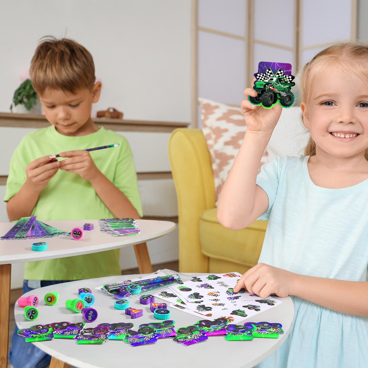 Cholemy monster truck notepads capture party ideas and doodles.