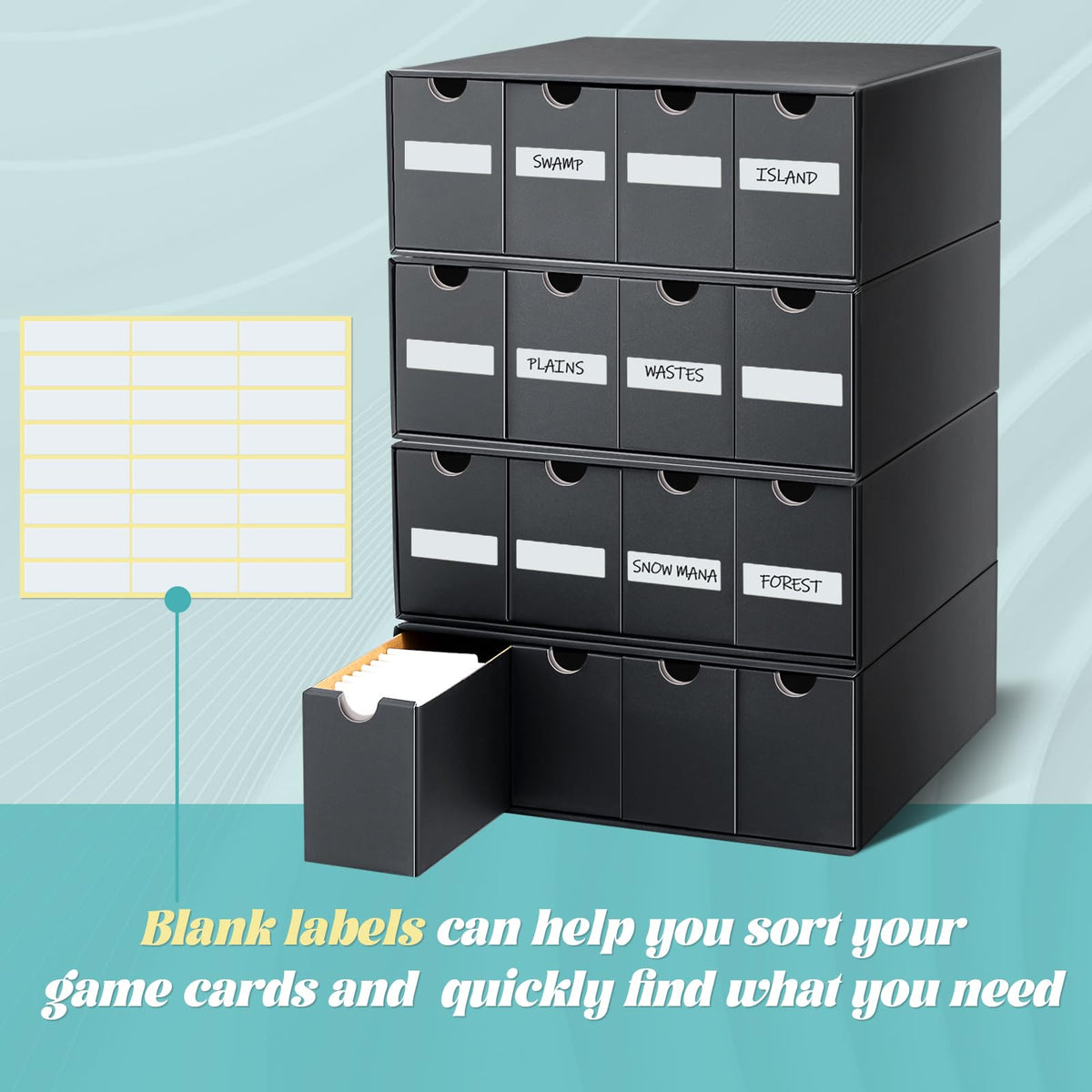 Cholemy stackable card storage boxes demonstrate space saving design
