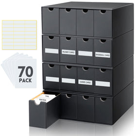 Cholemy four row trading card storage box front view for organized collections