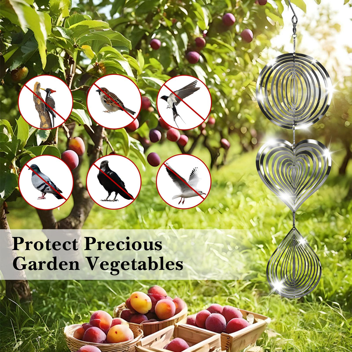 CHONOVO 360° swivel wind spinners rotate freely for reflections from every angle.
