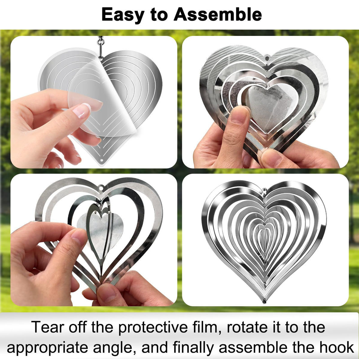 CHONOVO easy-assemble discs set simplifies outdoor decor installation.