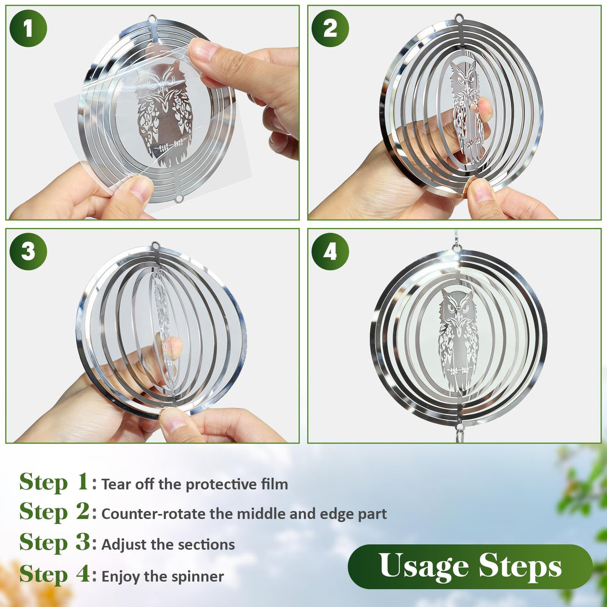 CHONOVO pre assembled bird deterrent ships ready to hang on walls, eaves, or balconies.
