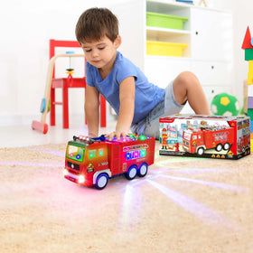 Choopheme fire truck toy kid play action for active learning.
