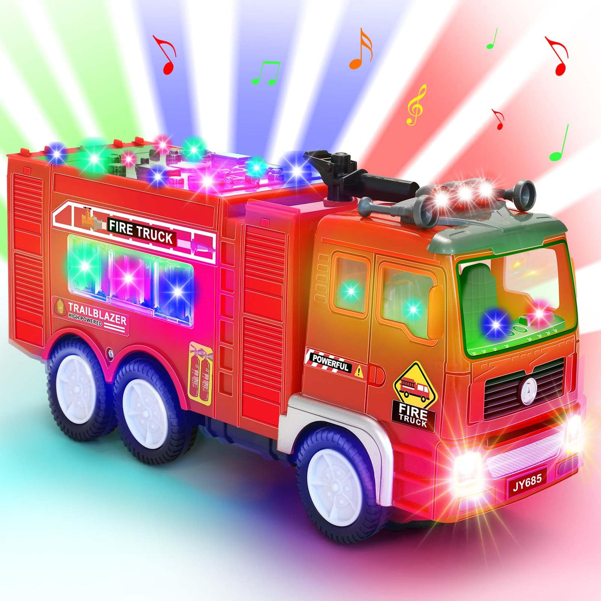 Choopheme fire truck toy LED light demo for engaging playtime.