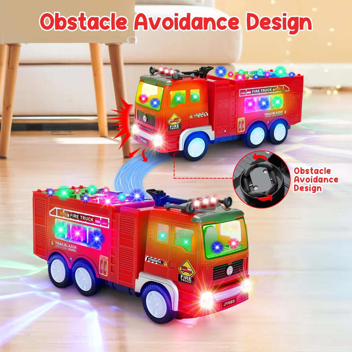 Choopheme fire truck toy music feature for dynamic toddler entertainment.
