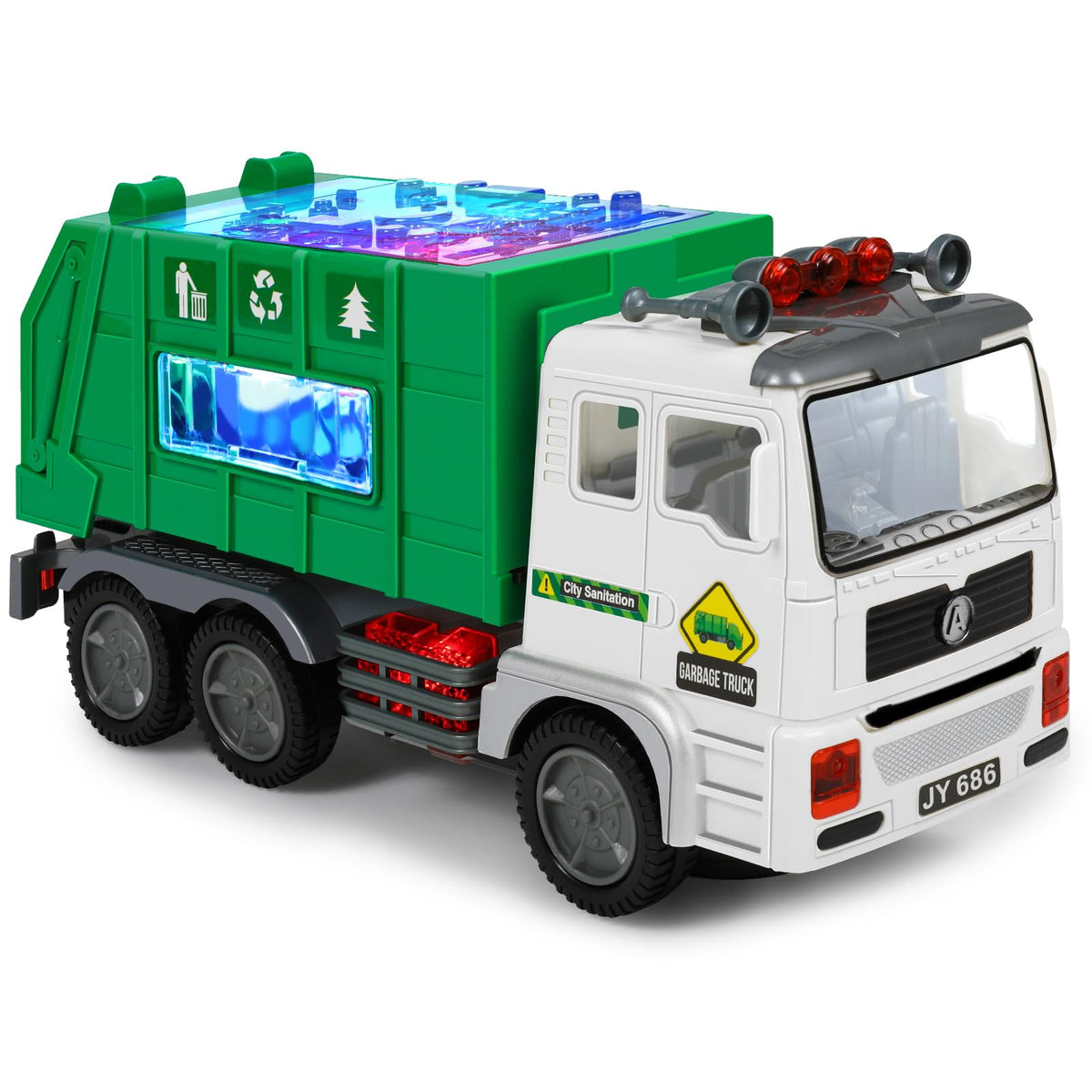 Choopheme garbage truck toy with lights and dynamic visuals boost early play