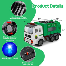 Choopheme garbage truck toy obstacle avoidance keeps play safe and smooth
