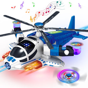 Choopheme helicopter toy performs a 360° spin to boost active play
