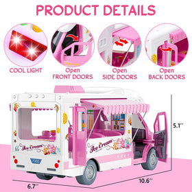 Choopheme Ice Cream Truck Toy LED lights and sounds spark interactive pretend kitchen moments.