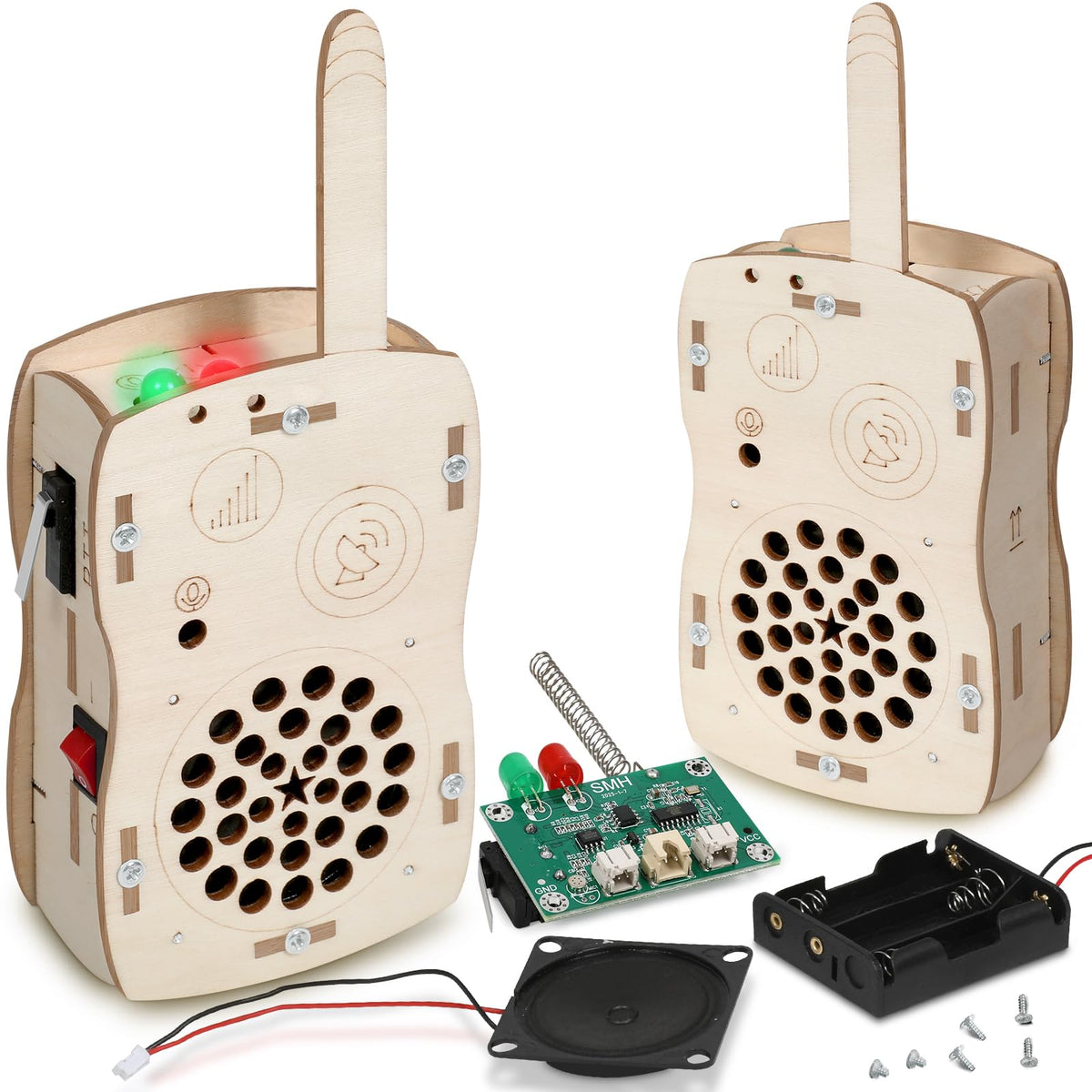 Choopheme Stem Walkie Talkies assembly phase promotes hands-on learning.