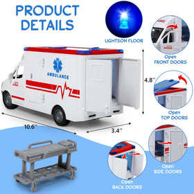 Choopheme toy ambulance friction wheels move with a push