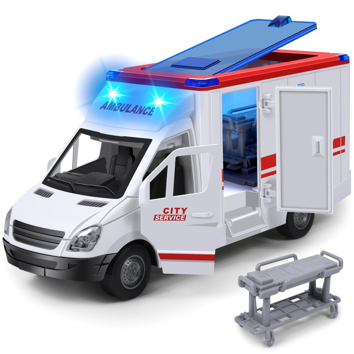 Choopheme toy ambulance front lights enhance play realism