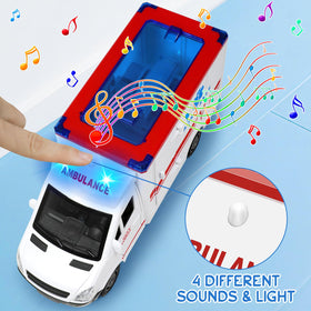 Choopheme toy ambulance side doors open for interactive scenes