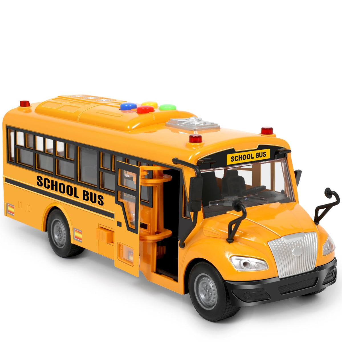 Choopheme yellow school bus with front flashing lights for interactive play.
