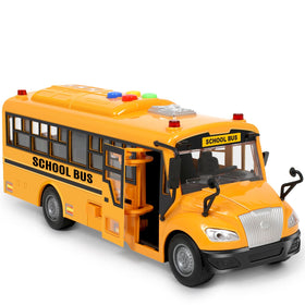 Choopheme yellow school bus with front flashing lights for interactive play.