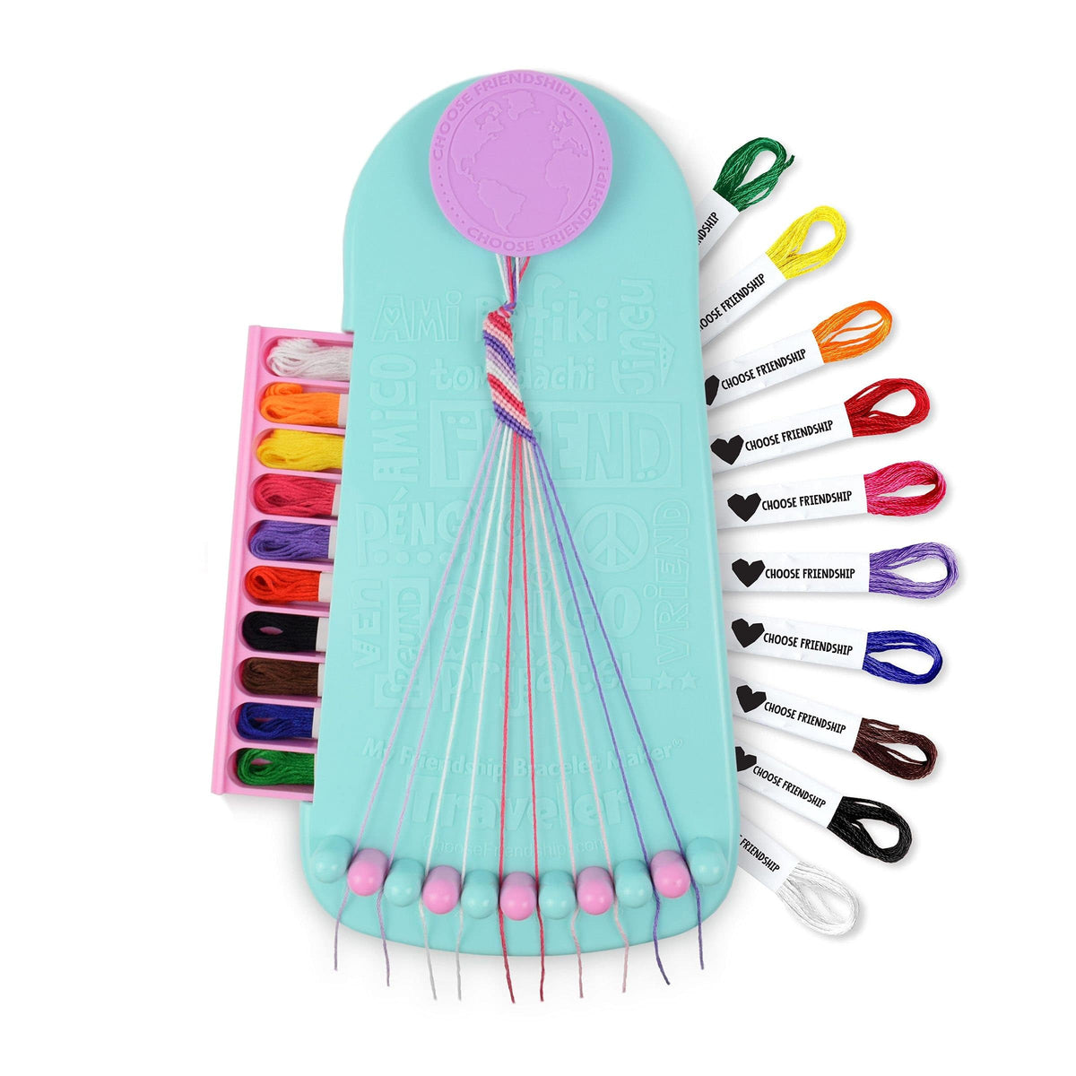 Choose Friendship Bracelet Maker front view showing compact kit for easy crafting