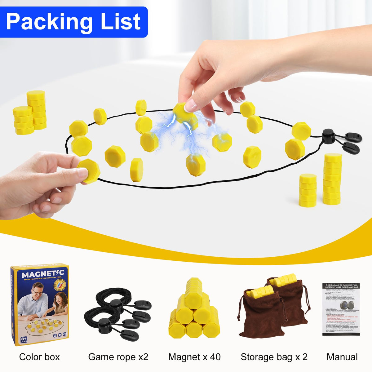 CHORYNLYRA magnetic chess adjustable ropes to customize difficulty