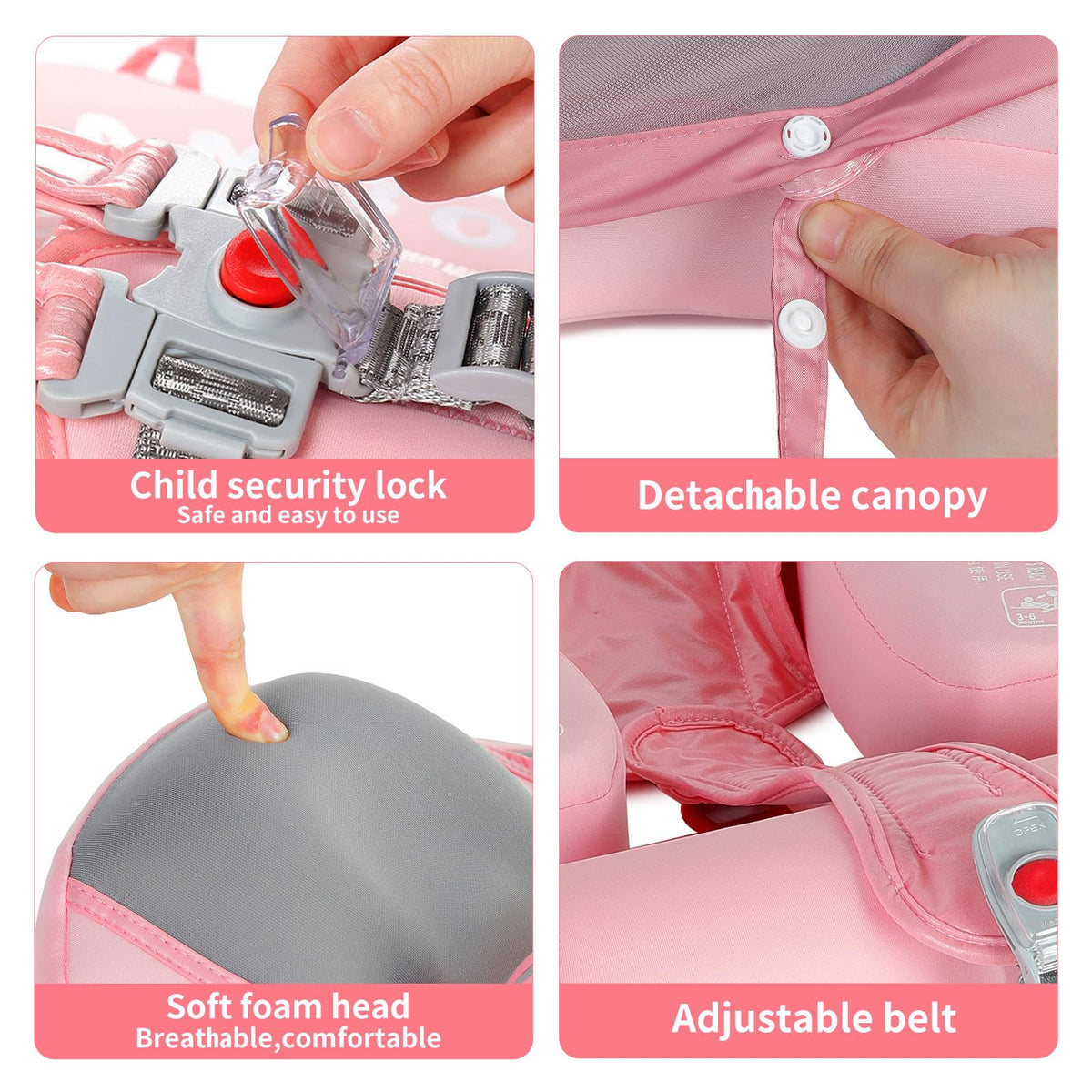 ChowYeey Mambobaby Float breathable foam headrest adds comfort.