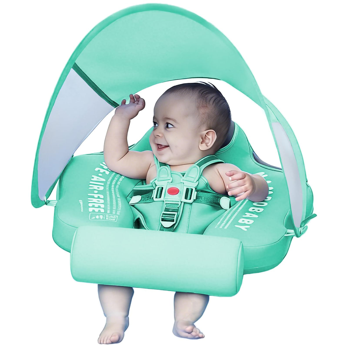 ChowYeey Mambobaby float with canopy provides UPF 50+ sun protection for infants.