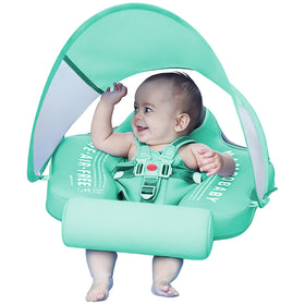 ChowYeey Mambobaby float with canopy provides UPF 50+ sun protection for infants.