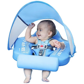 ChowYeey Mambobaby float with canopy offering secure baby sun protection.