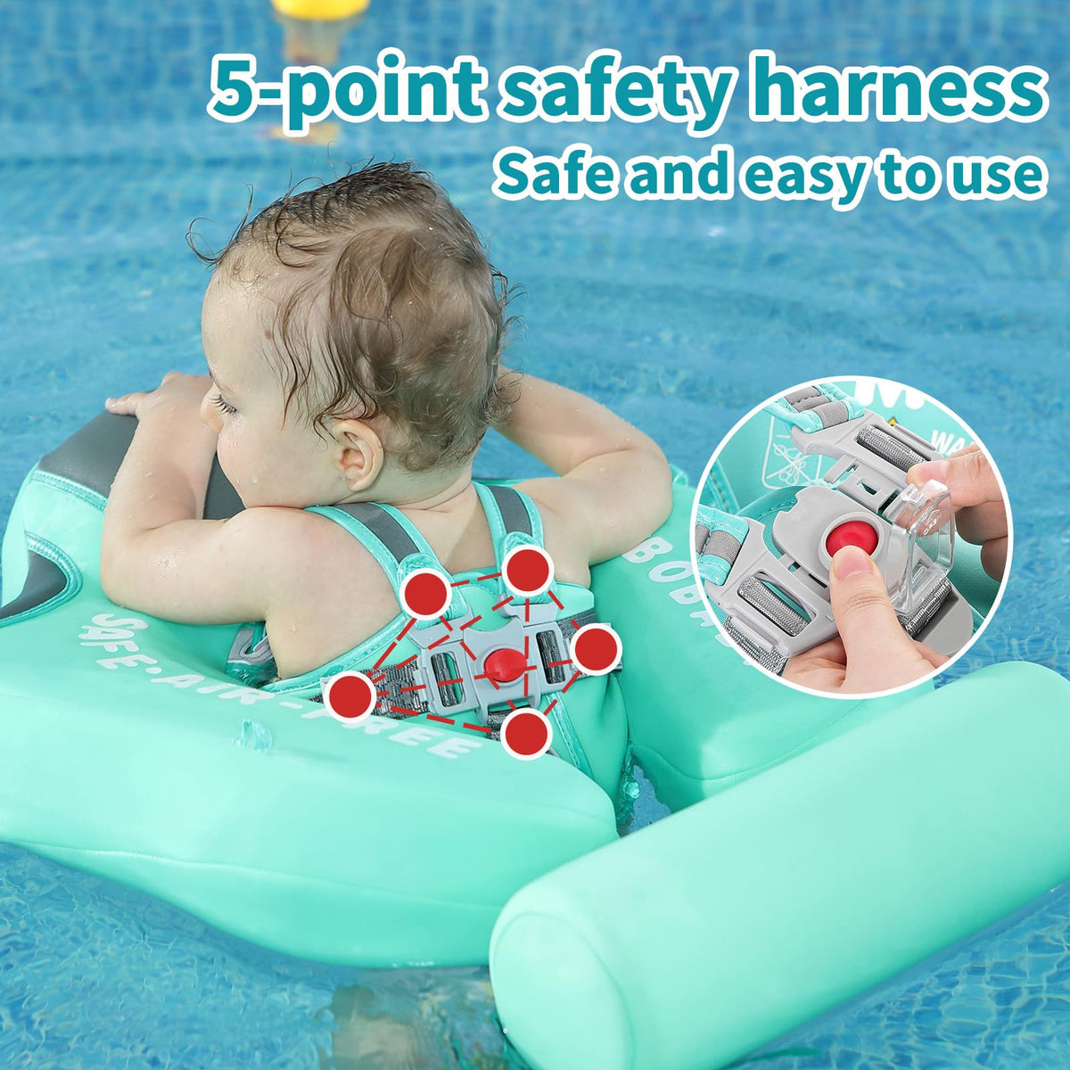 ChowYeey float includes breathable head support and comfortable straps for calm swim sessions.