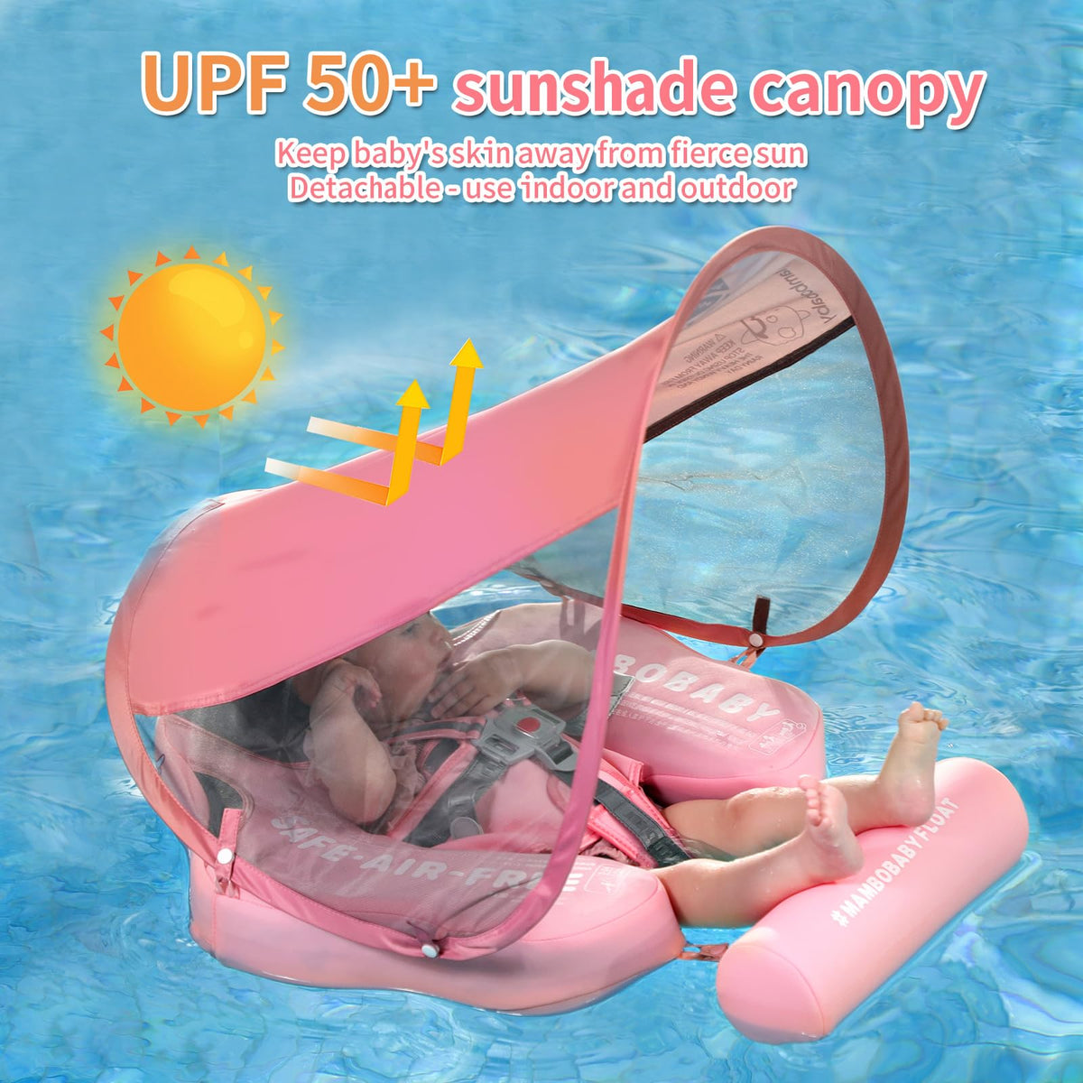 ChowYeey Mambobaby Float non-inflatable pearl foam core; leak-free buoyancy.