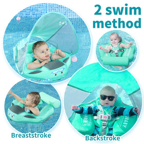 ChowYeey float with sunshade is adjustable and removable for comfortable sunny pool days.