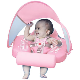 ChowYeey Mambobaby Float with Canopy, front view, for shade and stability in the pool.