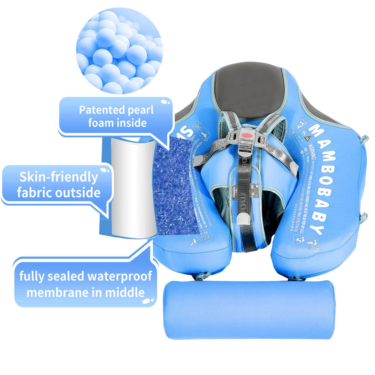 ChowYeey Mambobaby float with UPF50 sunshade keeps little swimmers shaded.