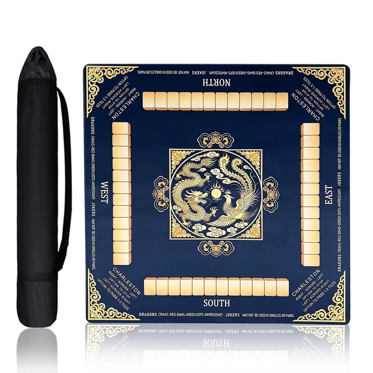 Chriari Mahjong Mat shows a spacious 31.5 by 31.5 inch square surface ideal for mahjong and cards during game night.