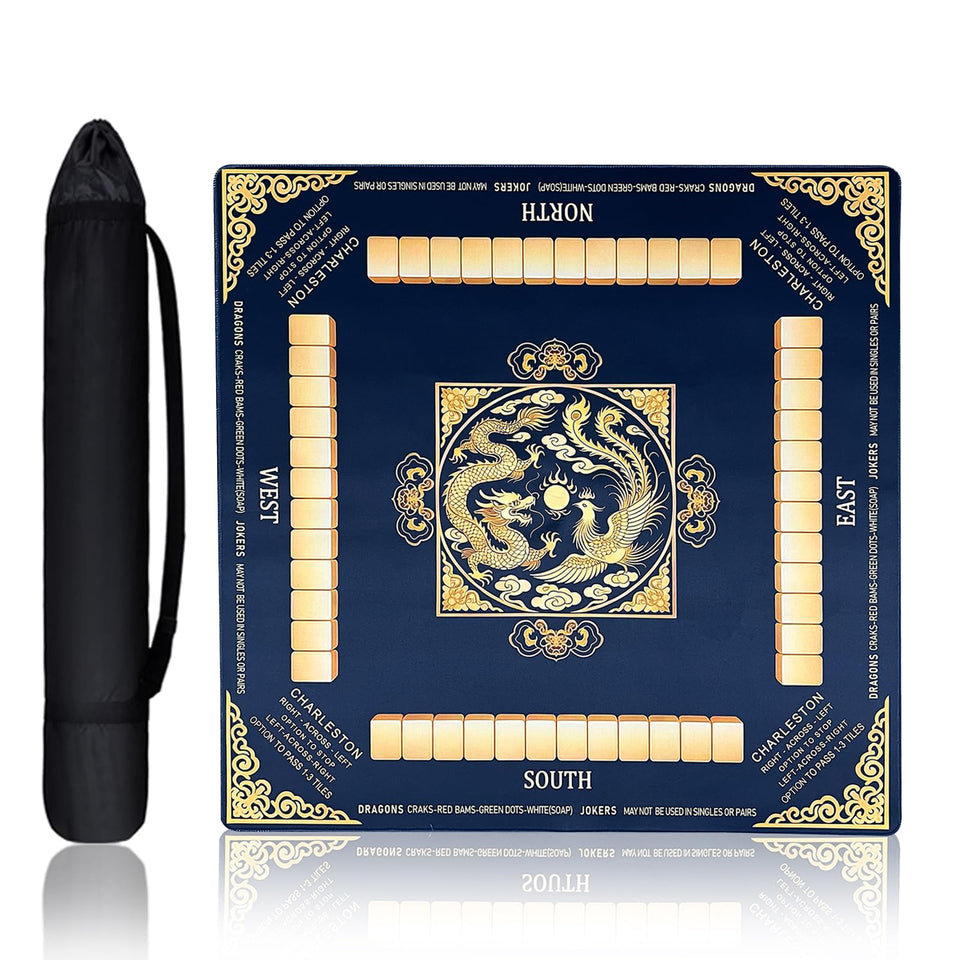 Chriari Mahjong Mat shows a spacious 31.5 by 31.5 inch square surface ideal for mahjong and cards during game night.
