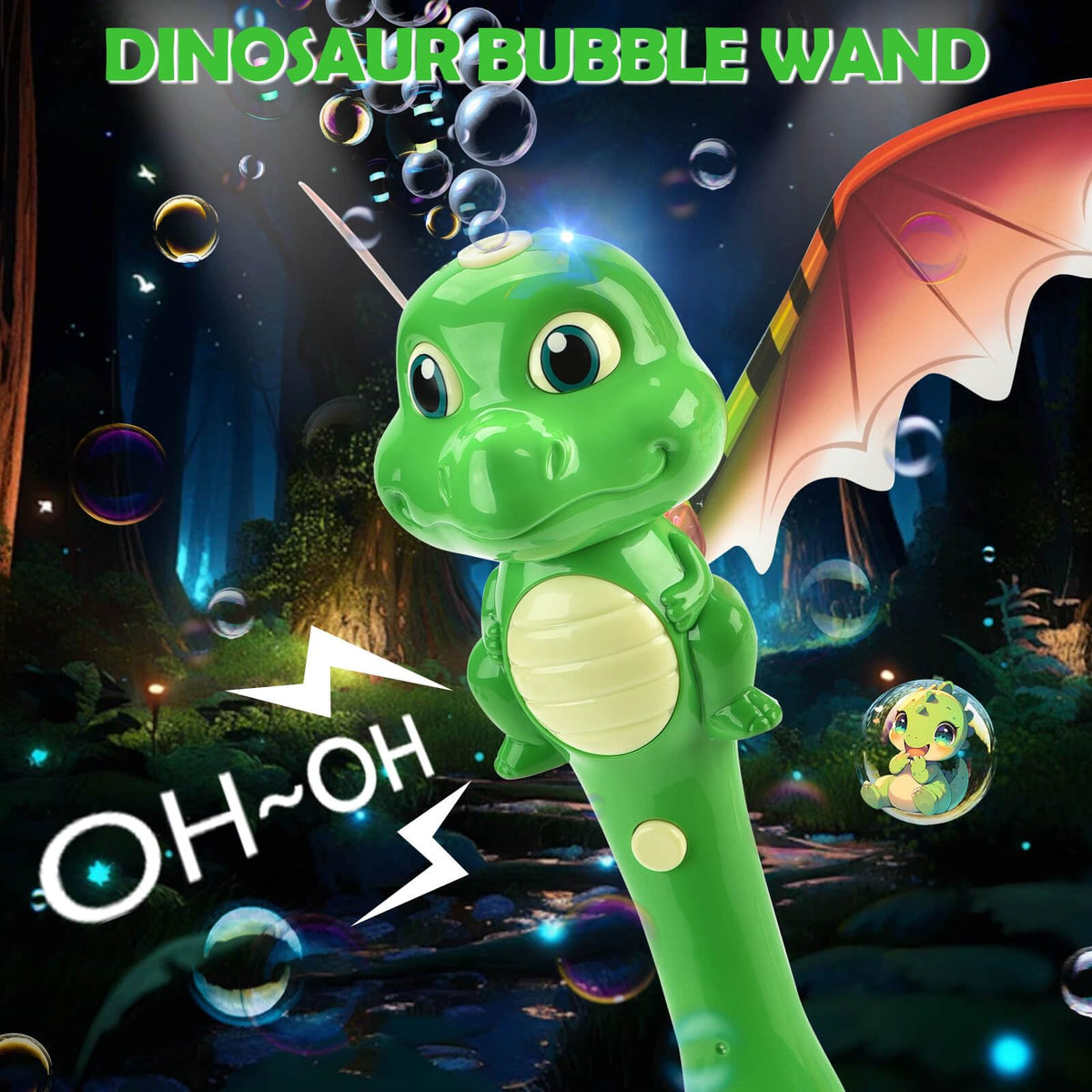 Chridark Bubble Wand with LED lights creating a dazzling light show during play
