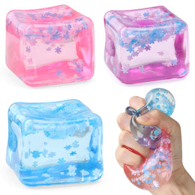 Chridark ice cube fidget toy blue calms nerves during study or work.