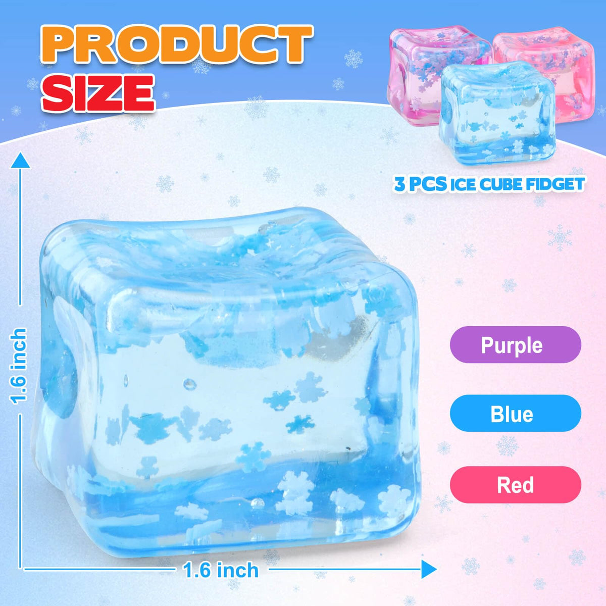 Chridark trio-pack ice cubes bundle highlights three sensory colors for variety.