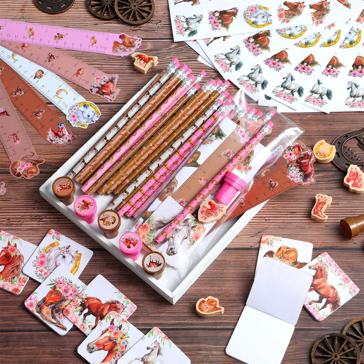 Chrisfall erasers horse designs, fun desk accessories for kids' homework.
